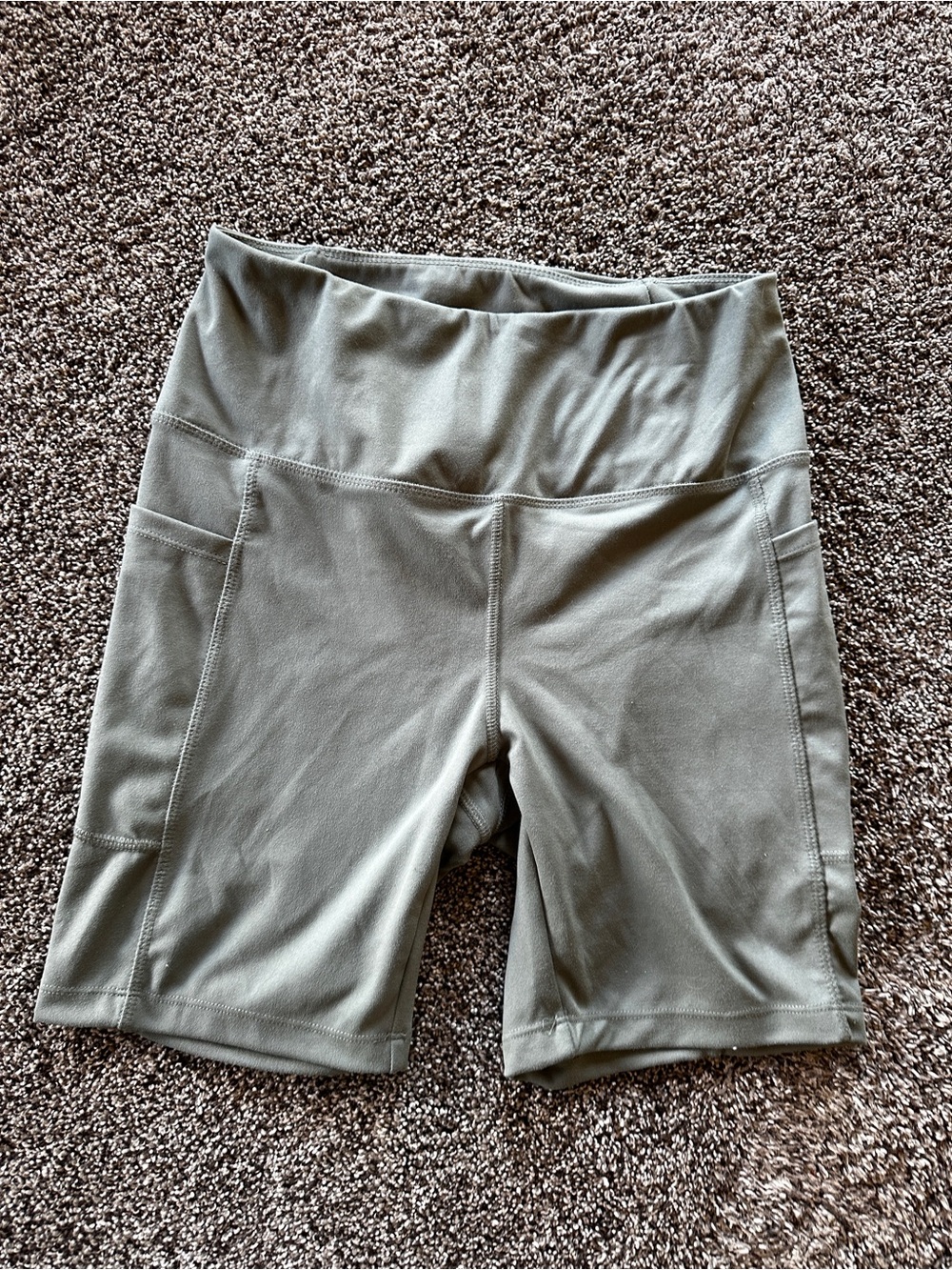 Danskin Olive Green High-Rise Bike Shorts